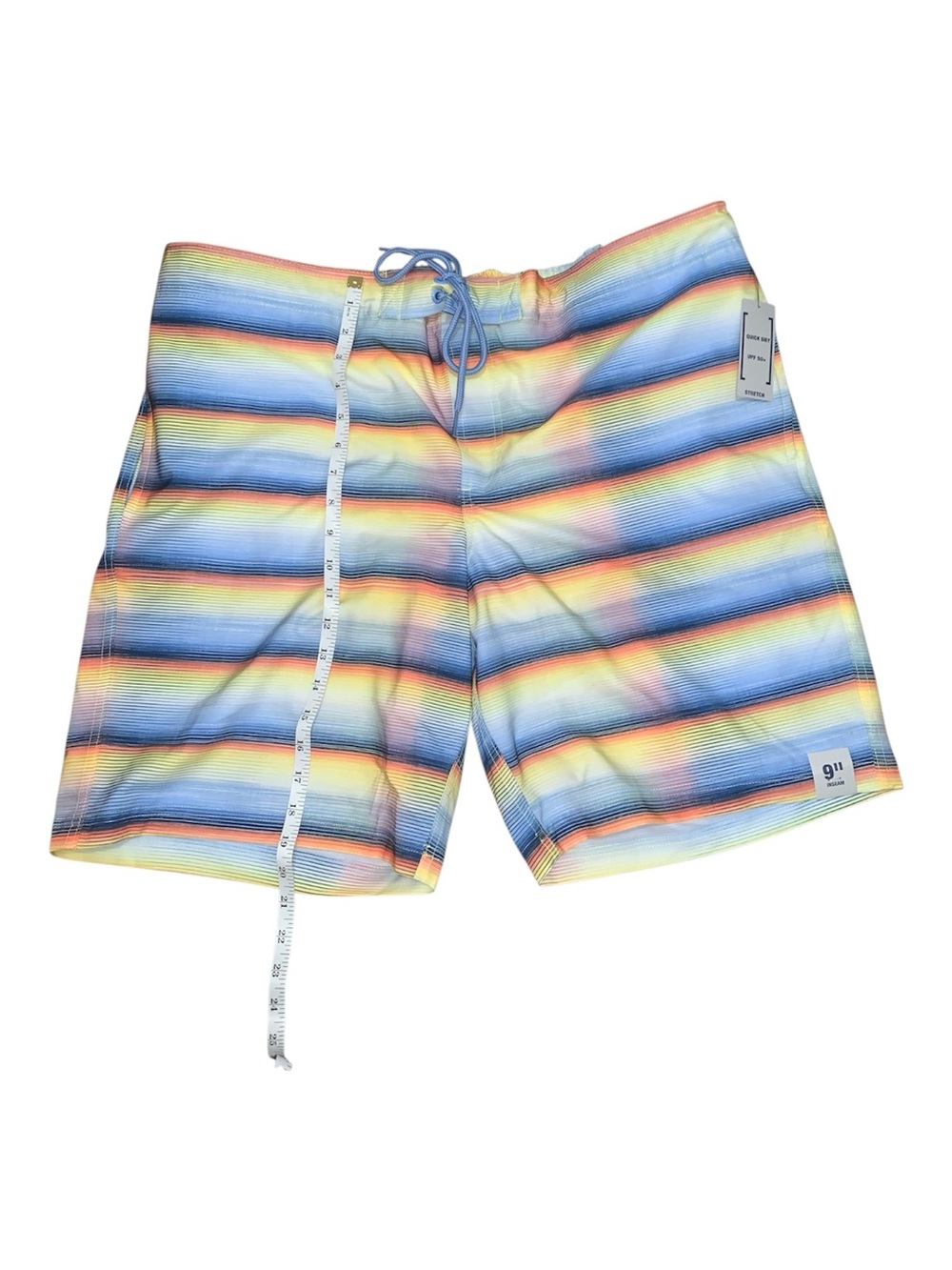 Men's Multicolor Stripe Swim Trunks George Above the Knee Stretch XL 40-42